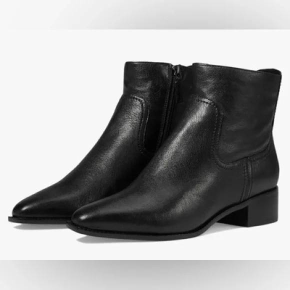 NEW Cole Haan Black Leather Ankle Booties – Women’s Classic Heeled Fashion Boots - Picture 2 of 8